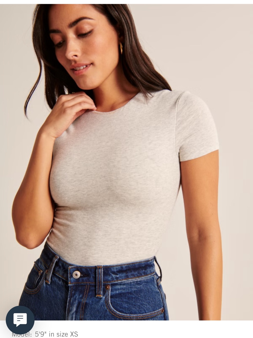 Abercrombie & Fitch Women's Short Sleeve Crewneck Tee - Heather Gray